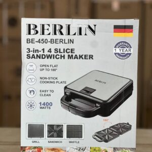 نمای جلویی ساندویچ ساز برلین BE-450 با طراحی مدرن و بدنه مقاوم