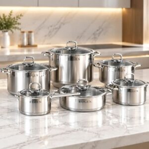 سرویس قابلمه استیل ۱۲ پارچه روگن مدل RU-7080